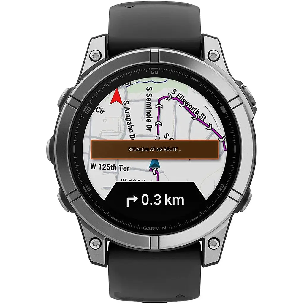 Смарт-годинник Garmin Fenix E 47mm AMOLED Stainless Steel with Black Silicone Band (010-03025-02/00) [116559] - фото 7