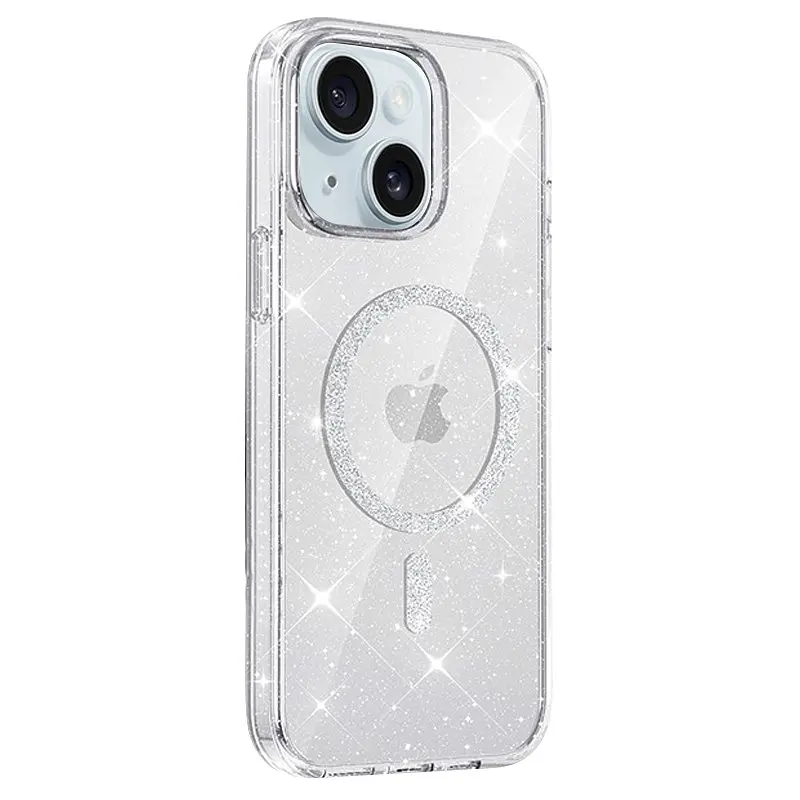 Чохол TPU Eclipse Sparkle Magnetic Fit для Apple iPhone 15 (6.1") Clear - фото 2