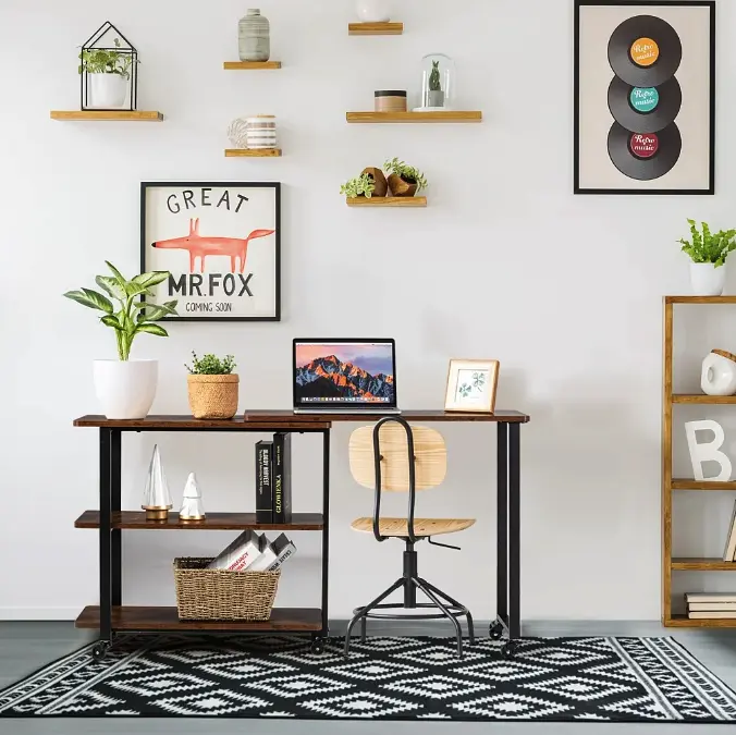 Стіл L-подібний Costway King обертовий в стилі Loft - фото 8