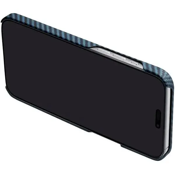 Чехол-накладка Pitaka MagEZ Case 4 Twill 1500D Black/Blue для iPhone 15 (KI1508) - фото 5