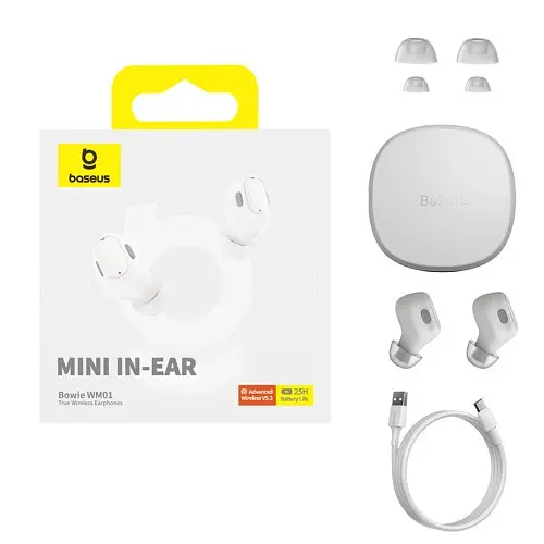 Навушники Baseus Bowie WM01 True Wireless Earphones білий NGTW370002 - фото 7