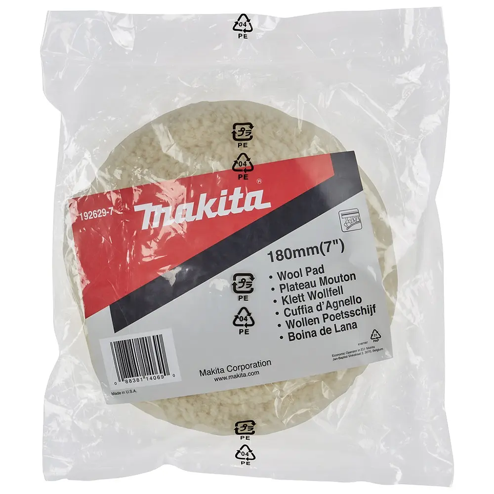 Диск полірувальний вовняний 180 мм для Makita PV7000C, 9227CB, 9237CB, SA7000C, PV001G (192629-7) - фото 3