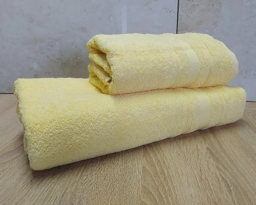 Набір турецьких махрових рушників Ada Turkey 50х90+70х140 Light yellow - фото 3