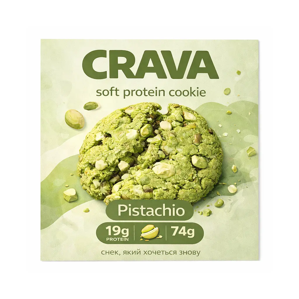 Протеїнове печиво, Protein Cookie — 74 г Pistachio