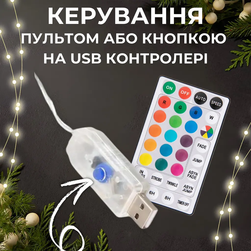 Гирлянда штора роса 3х3 RGB Niki Light роса от юсб роса на пульте занавес 300 LED разноцветная 16 цветов - фото 4