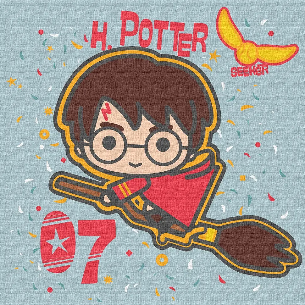 Картина за номерами "Harry Potter: Політ на мітлі" Ideyka KHO1364, 25x25 см