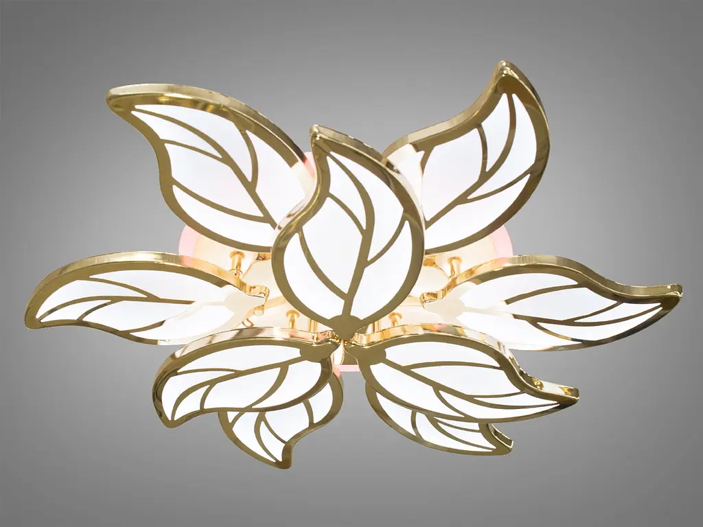 Люстра стельова LED Diasha 8028/6+3G, 140W, 3200K-6000K, золото, сучасний стиль для дому - фото 3