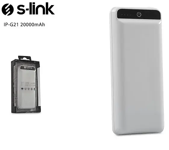 Універсальна зарядна батарея S-link IP-G21 20000Mah Power Bank з ліхтариком (Білий) - фото 5