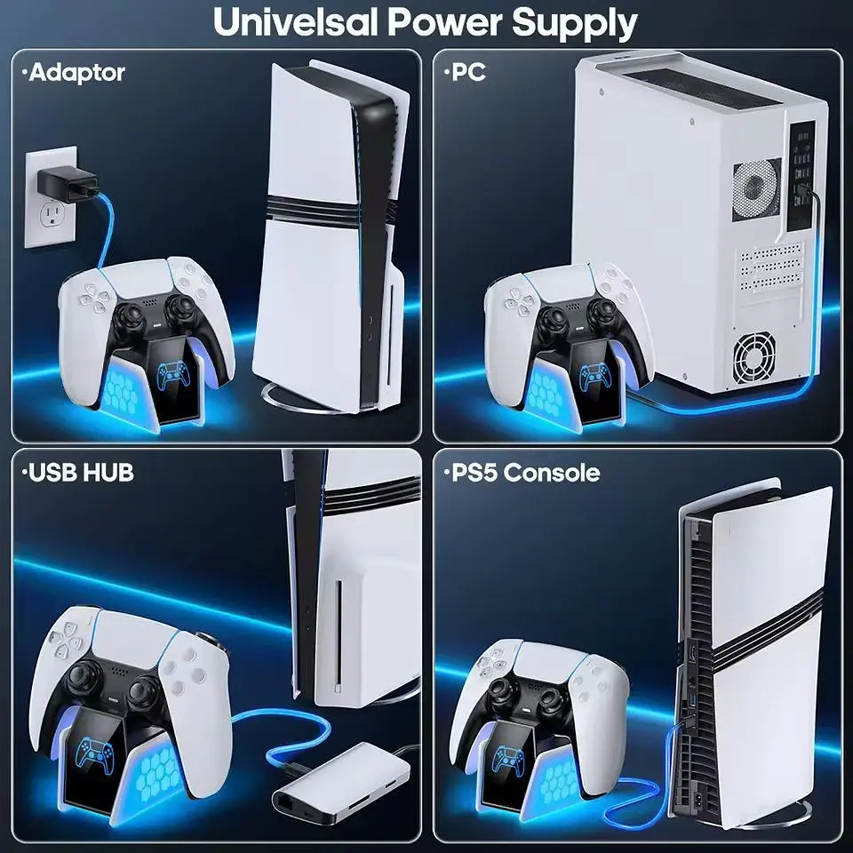 Зарядна станція Dobe Charging Dock TP5-35132 для PS5 DualSense White [156493] - фото 9