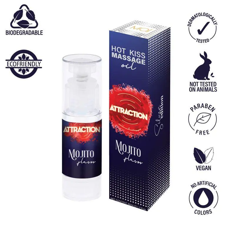 Їстівна масажна олія Mait Attraction Mojito Hot Kiss 50 мл - фото 3