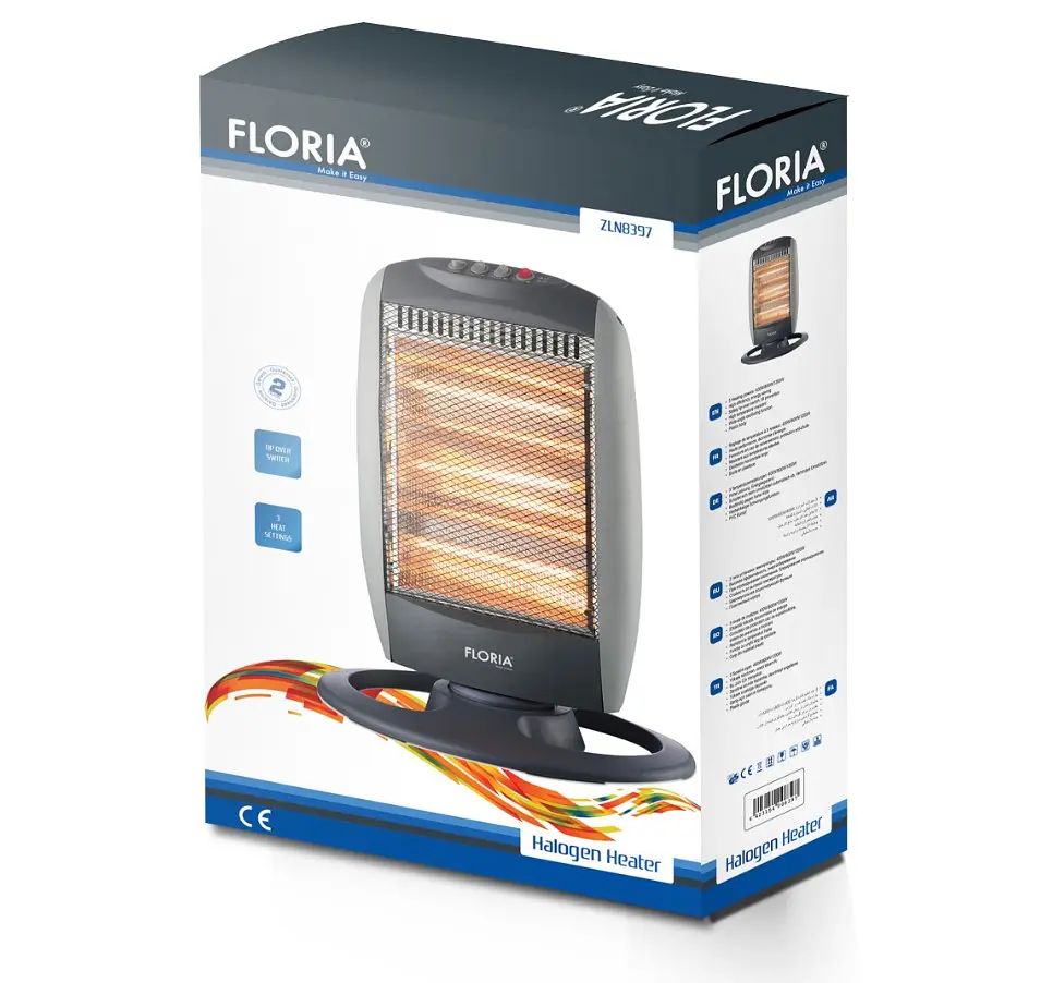 Инфракрасный нагреватель FLORIA ZLN-8397, 1200 Вт, 3 режима 400 Вт/800 Вт/1200 Вт - фото 5