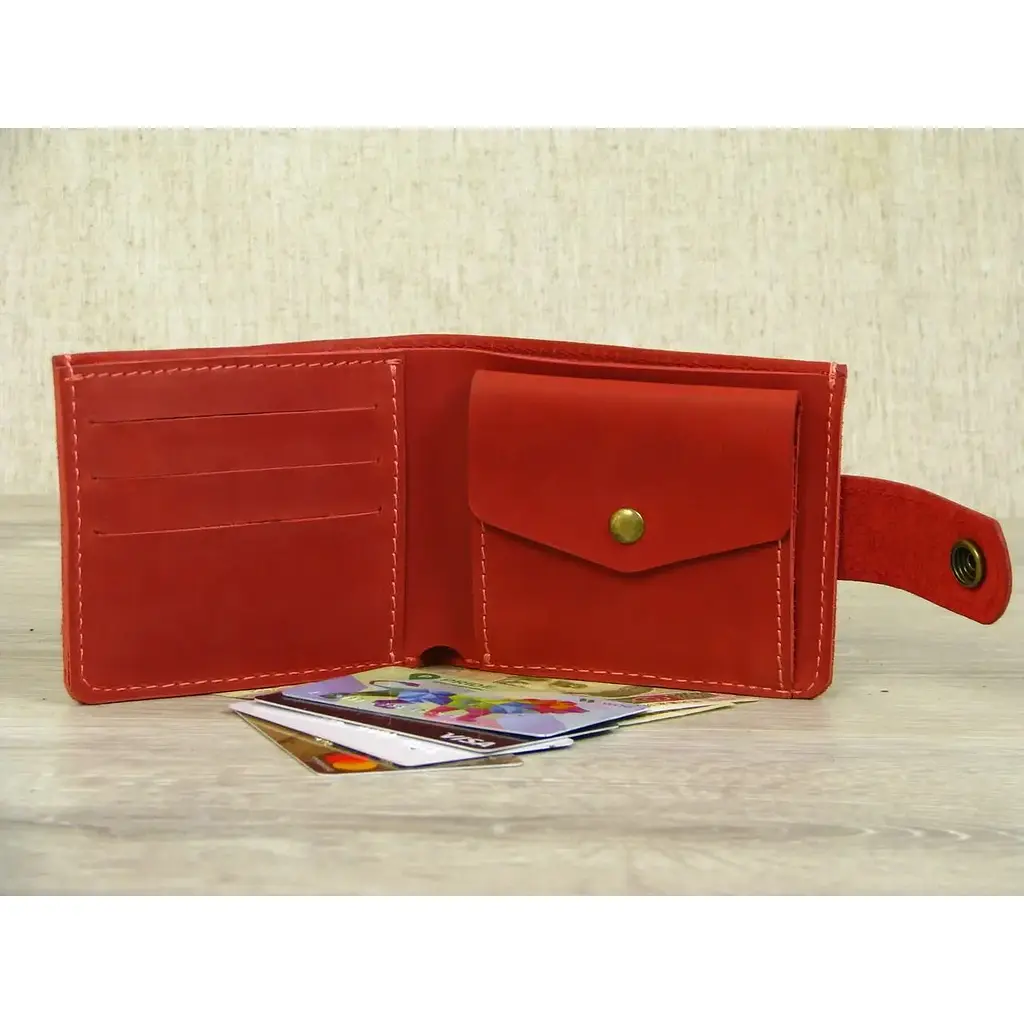 Жіноче портмоне GS шкіряне червоне - фото 2