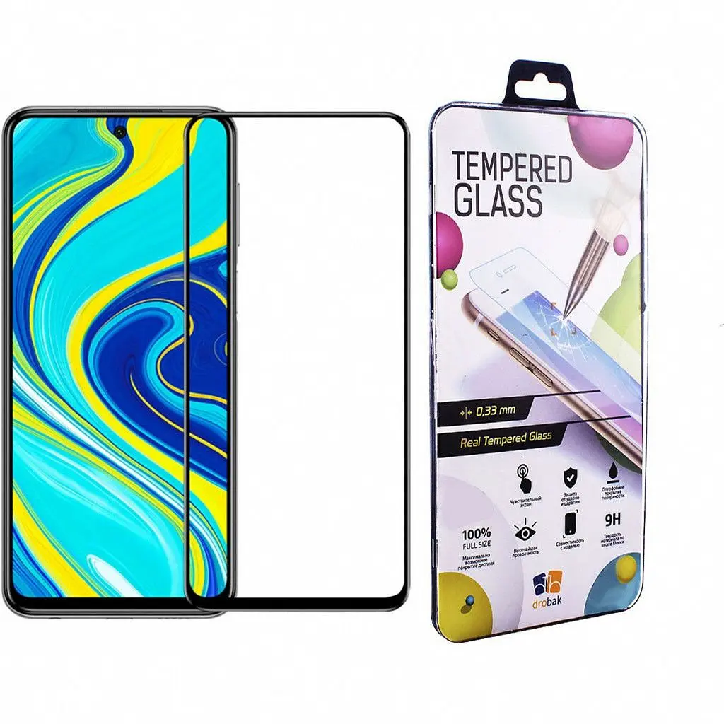 Скло захисне Drobak Xiaomi Redmi Note 9 (Black) (121281)
