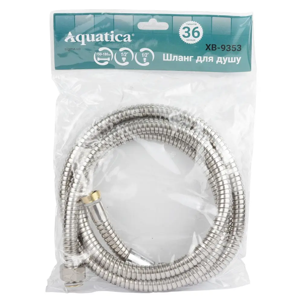 Шланг для ручного душу Aquatica 1/2" SS розтяжний з підшипником 150-180 см (9792040) - фото 2