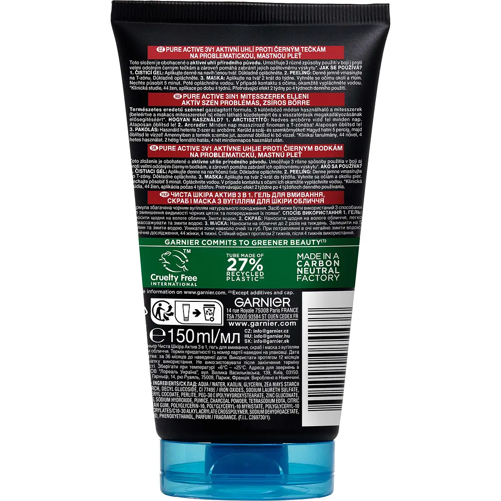Гель для вмивання Garnier Skin Naturals Чиста Шкіра Актив 3 в 1 150 мл - фото 2
