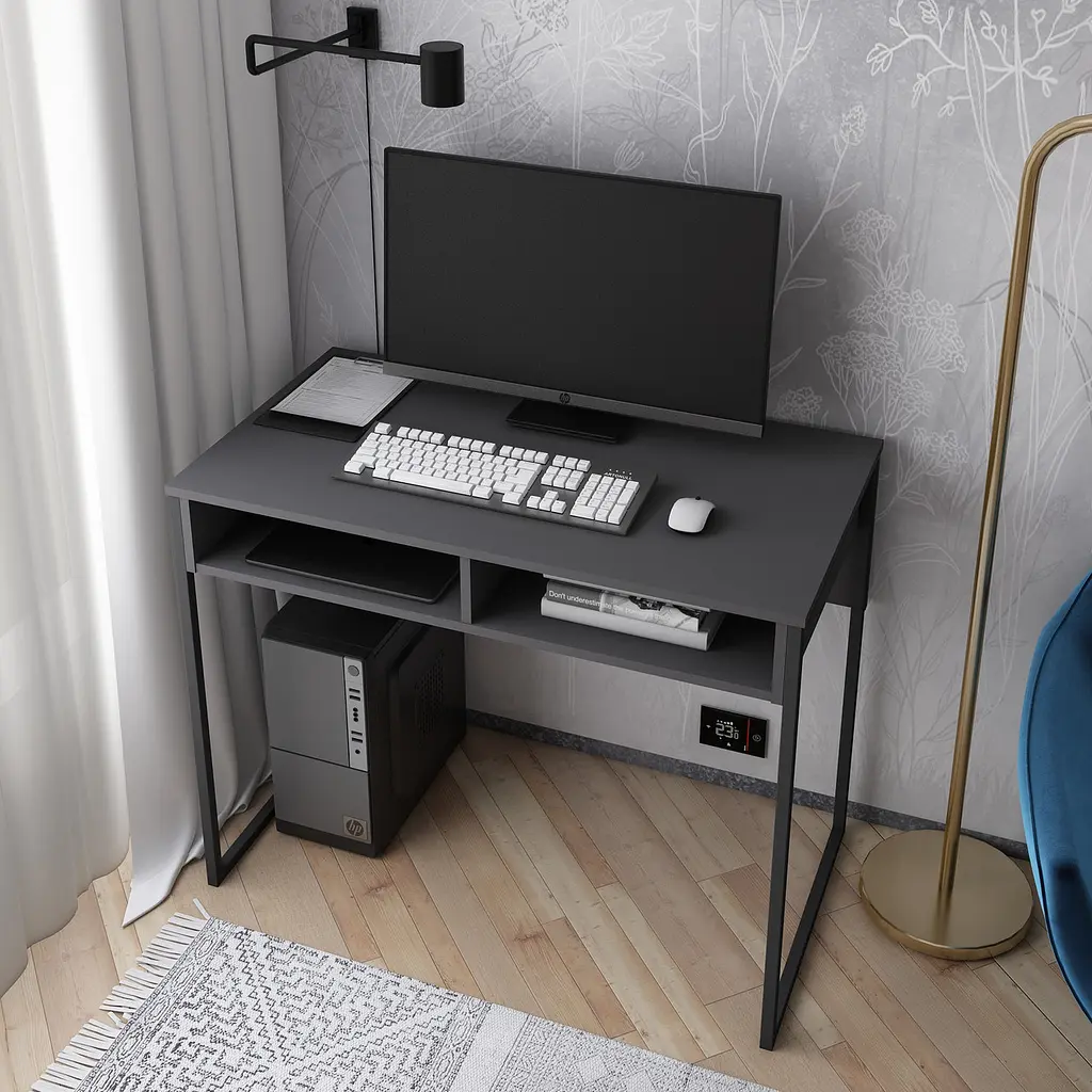 Стіл письмовий Doros Барт Графіт з полицею 100х55х78.1 (41510113) - фото 3