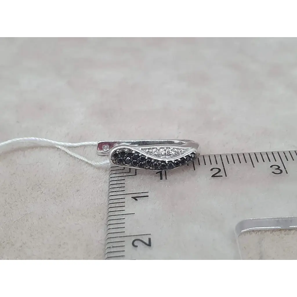 Срібні сережки Агні з ЗМІЙКА фіанітами. 2396/9Р-CZ - фото 5