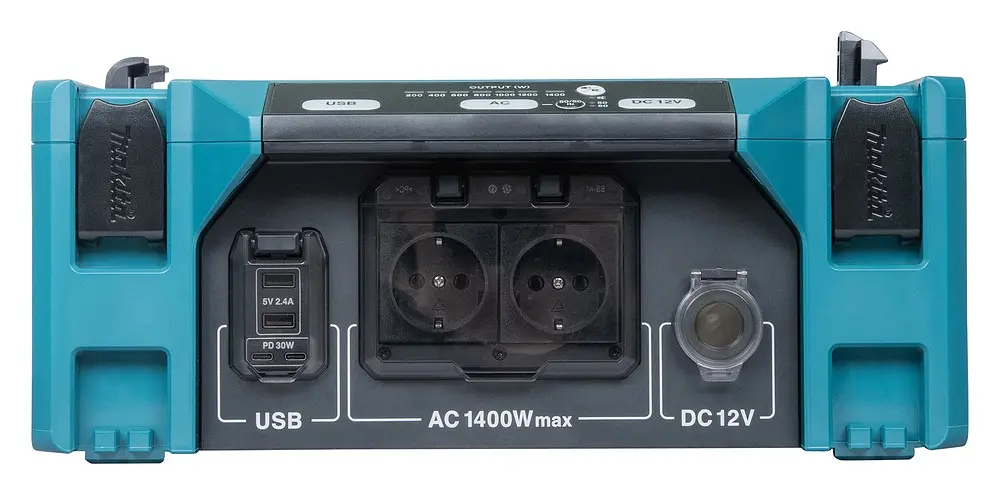 Інвертор живлення з виходом 220 В Makita BAC01 (1400 Вт, USB, Type-C, 12 В, 7.3 кг) - фото 2