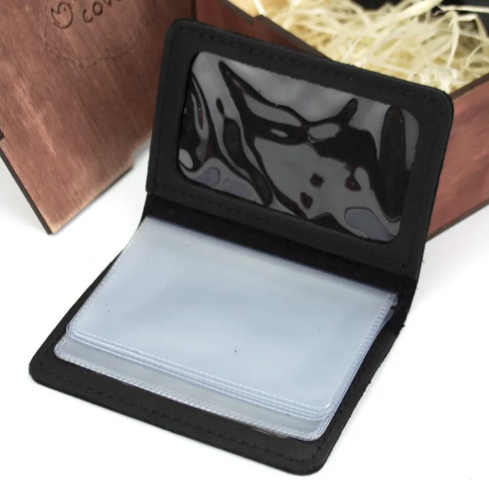 Подарочный набор мужской в коробке Handycover №46 (черный) ключница, обложка на документы и паспорт - фото 4