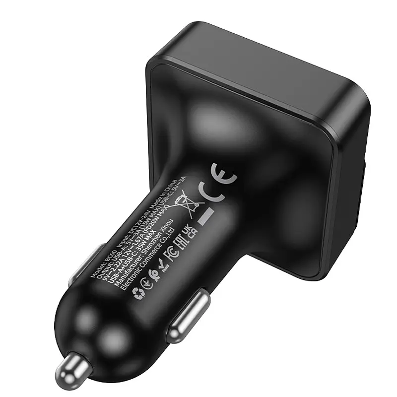 АЗП FM модулятор Borofone BC60 Hero 35W (2USB-A/1C) Black - фото 7