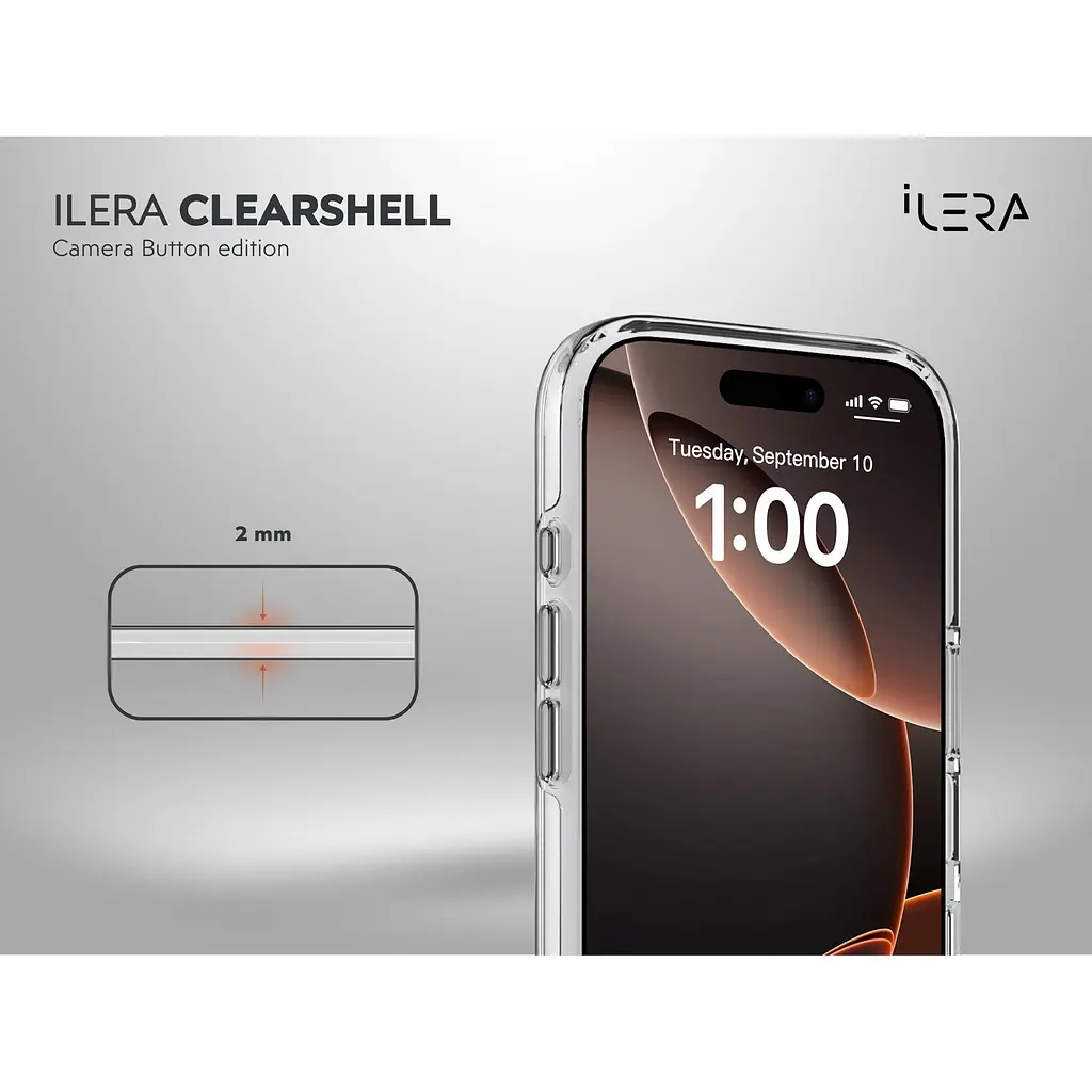 Чехол iLera ClearShell Camera Button with MagSafe для Apple iPhone Air Transparent ILHsCLCaB17Air [150427] - фото 3