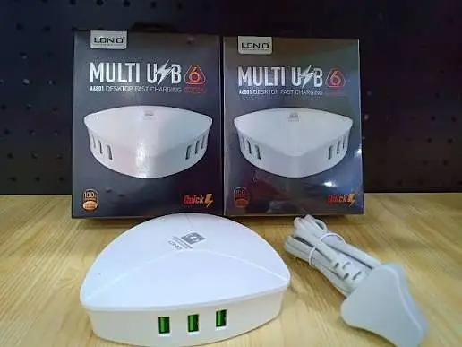 Зарядний пристрій - адаптер живлення 6 портів - Ldnio A6801 6 x USB 40W QC 3.0 150см - фото 8