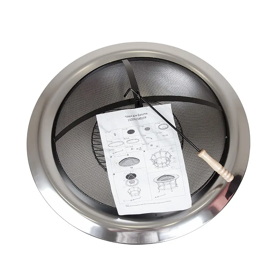 Чаша для багаття Levistella LV20021801FP 73х46 см нержавіюча сталь з решіткою жаростійка - фото 5