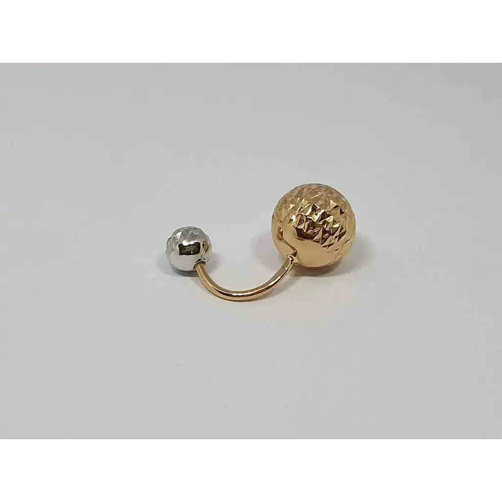 Золотая серьга-пирсинг Favoritum с алмазной гранью. 320129_9_А_КБ - фото 2