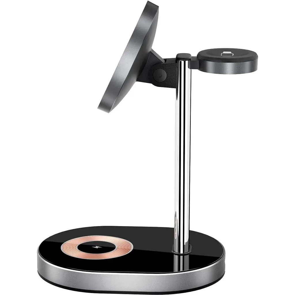 Бездротовий зарядний пристрій WiWU Wi-W003 3 в 1 Wireless Charger with MagSafe Black [97684] - фото 6