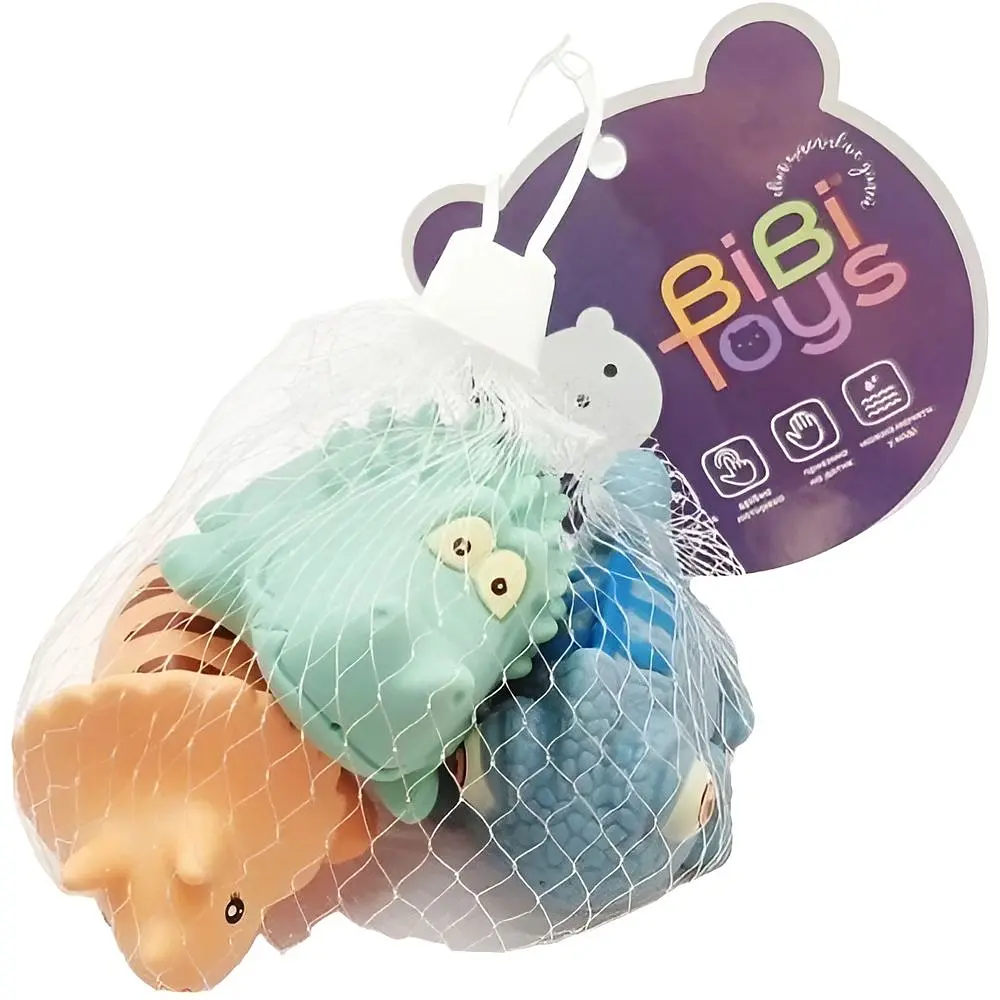 Набір іграшок для купання Bibi Toys Тваринки: хамелеон, динозавр, крокодил 3 шт. (761070BT) - фото 2
