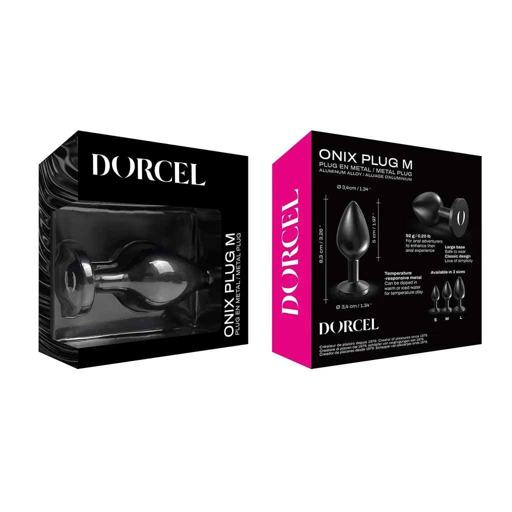 Анальна пробка Dorcel Onix Plug M 8.3 см (чорний) - фото 8