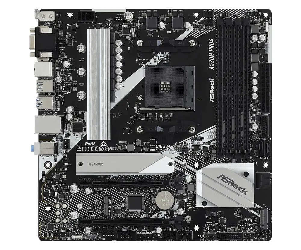 Материнська плата ASRock Socket AM4 (A520M Pro4) - фото 2