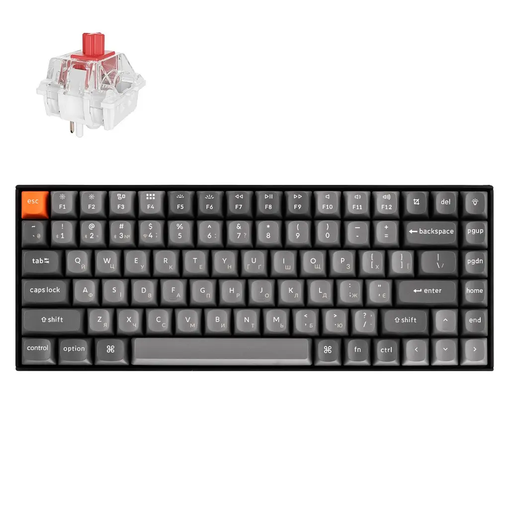 Клавиатура Keychron K2 Max K Super Red Hot-Swap QMK Wireless/Bluetooth/USB-А UA Black (K2M-J1-UA) - фото 2