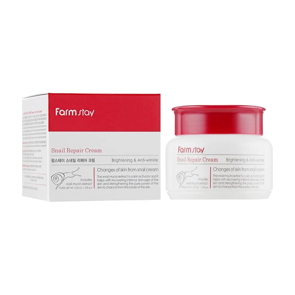 Крем для обличчя FarmStay Snail Repair Cream Відновлювальний з муцином равлика 100 мл (8809317284613) - фото 2