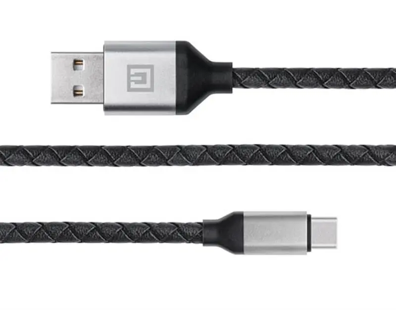 Кабель REAL-EL Premium Leather USB - USB Type-C (M/M), 1 м, Black (EL123500049) - фото 2