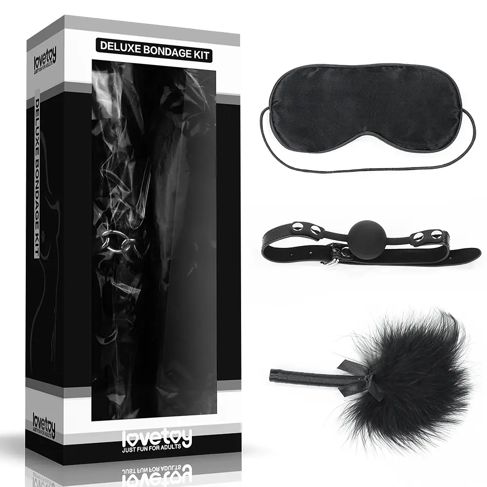 Набір БДСМ - Deluxe Bondage Kit (маска, кляп, пір'їнка) - фото 5