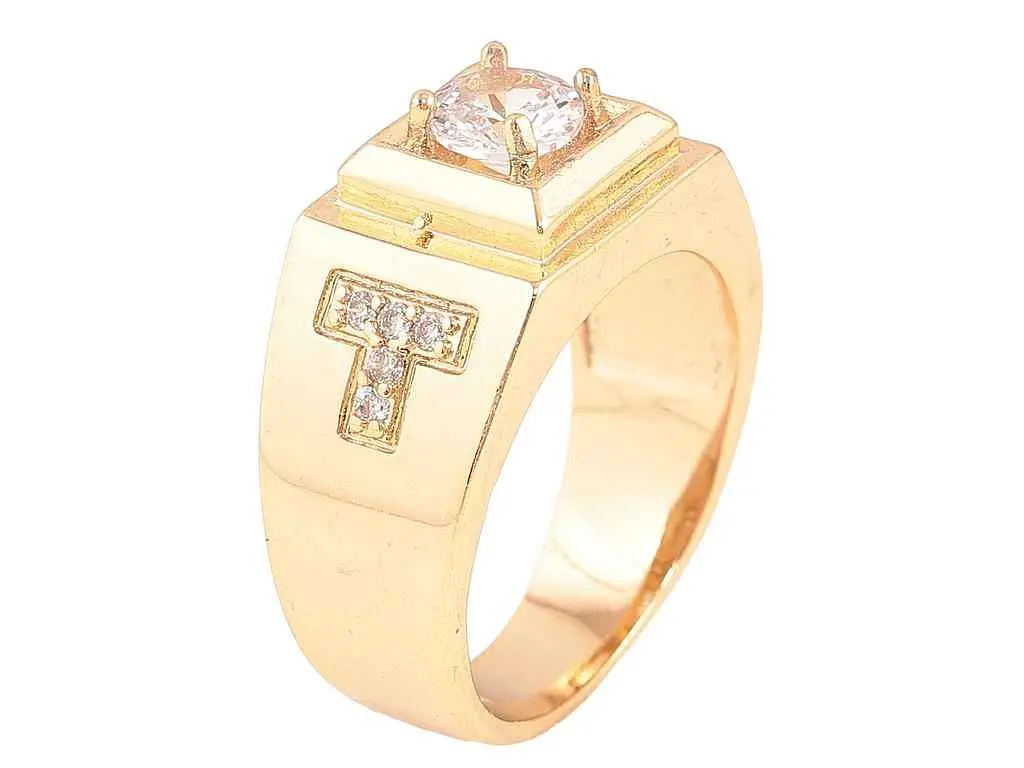 Перстень XUPING Позолота 18K "Фіаніт з візерунком цирконієм" (261112) р.20.5 - фото 2