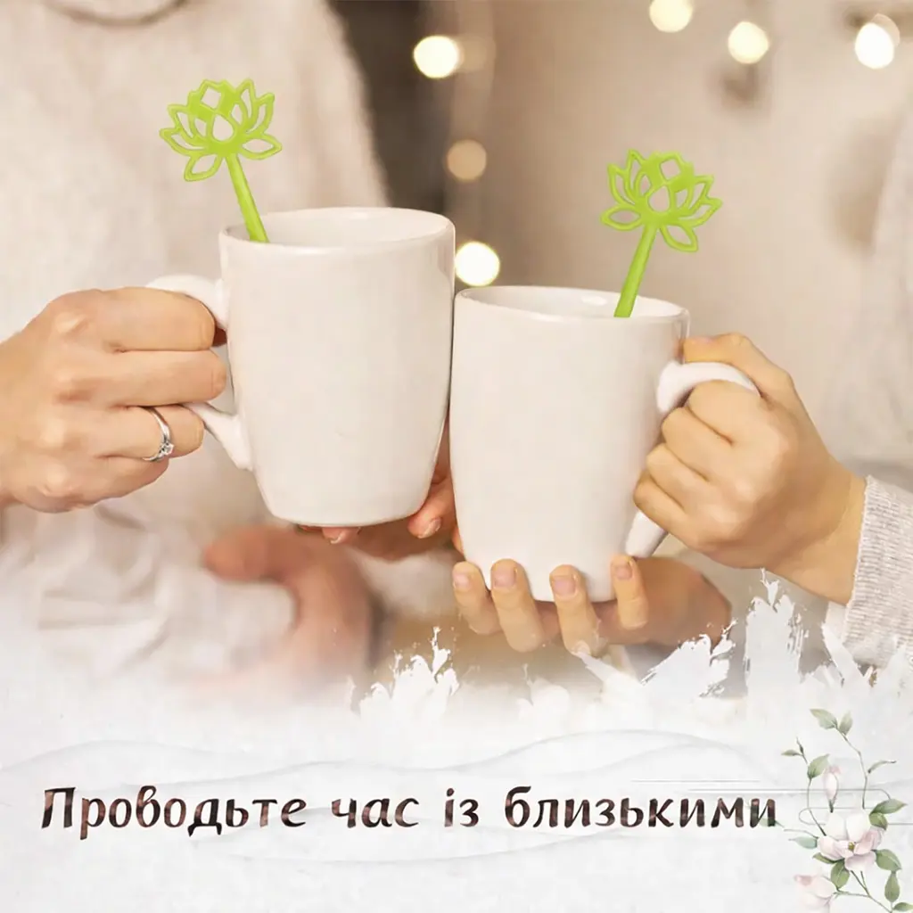 Заварник ситечко для заварювання для чаю силіконовий у формі квітки лотоса Салатовий 88281 - фото 5