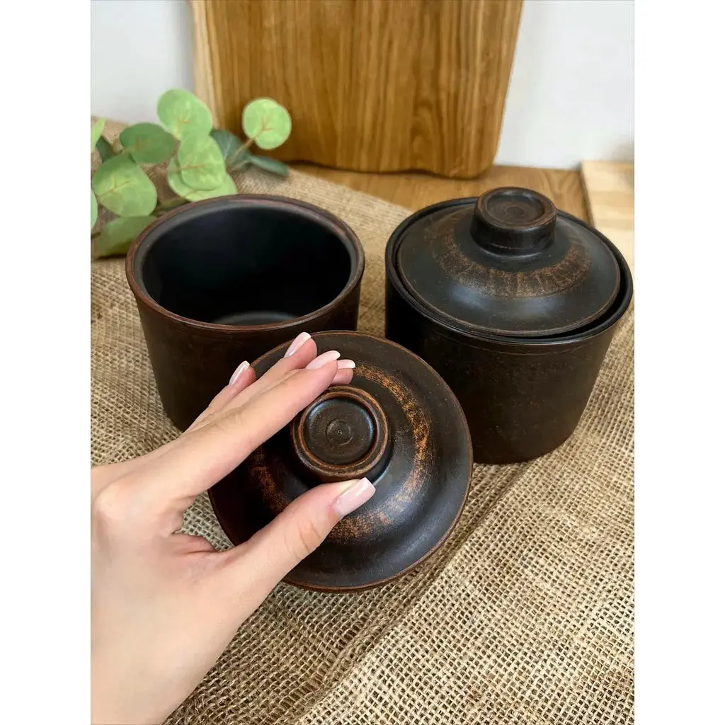 Набір банок для спецій 0.7 літра керамічний (глиняний) Гладкий - фото 4