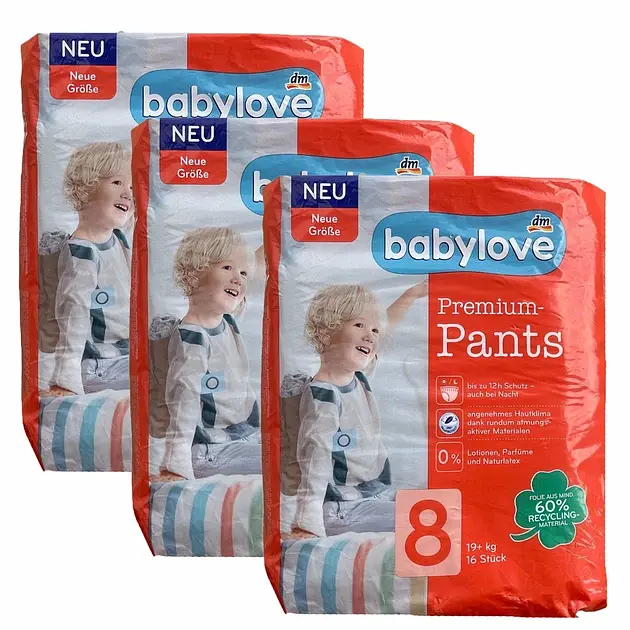 Підгузки-трусики Babylove Premium 8 (19+) кг 48 шт
