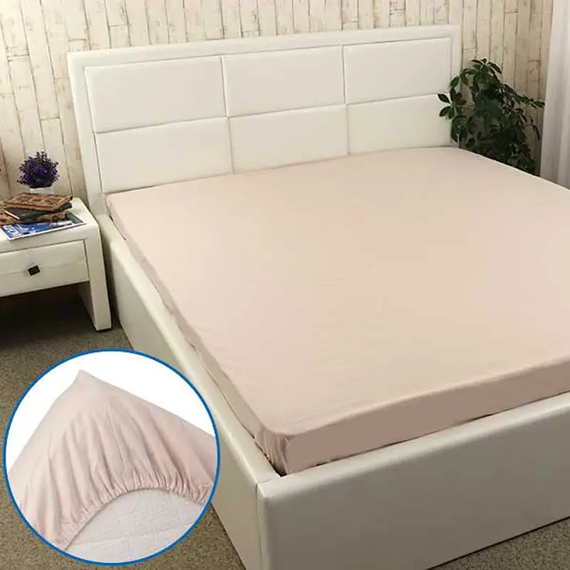 Простирадло на гумці Руно Beige, бязь, 200х220 см, бежевий (510.114У_Beige) - фото 2