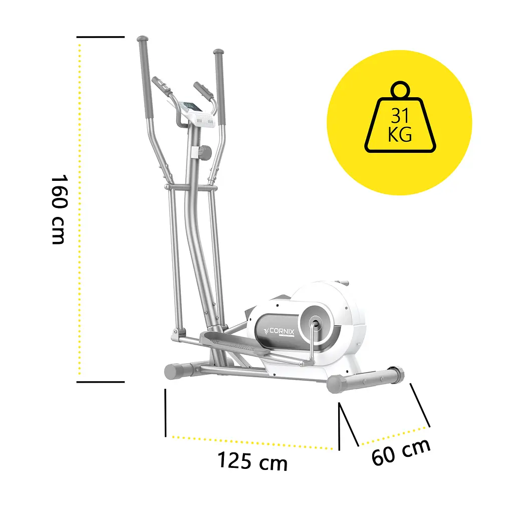 Орбитрек электромагнитный Cornix Fiona White/Grey - фото 3