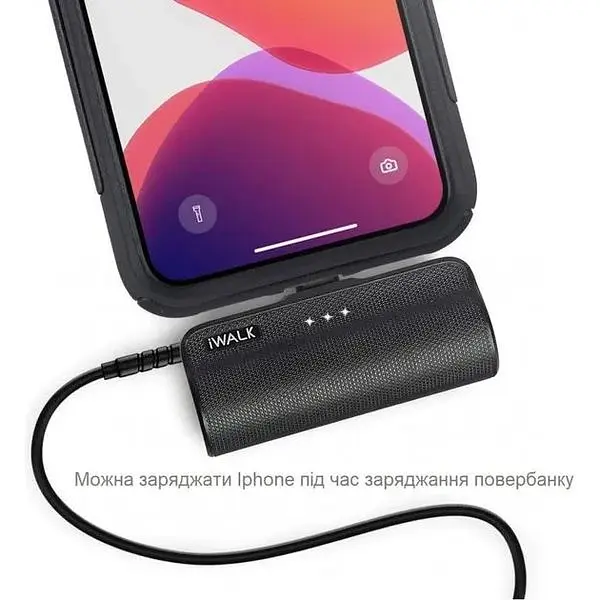 Портативний зарядний пристрій для iPhone IWALK LinkMe Plus 3350 MAh Black - фото 3