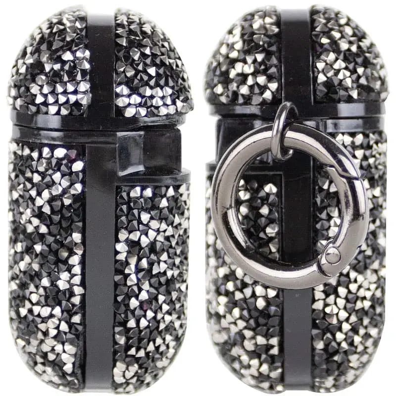 TPU чехол Bling World Rock Diamond для наушников AirPods 1/2 Черный - фото 3