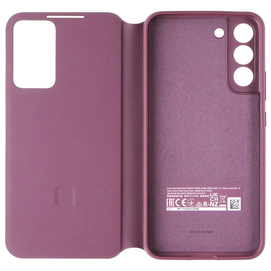 Оригінальний чохол книжка для Samsung Galaxy S22 Plus Smart Clear View Cover Burgundy EF-ZS906CEEGRU SM-906 - фото 6