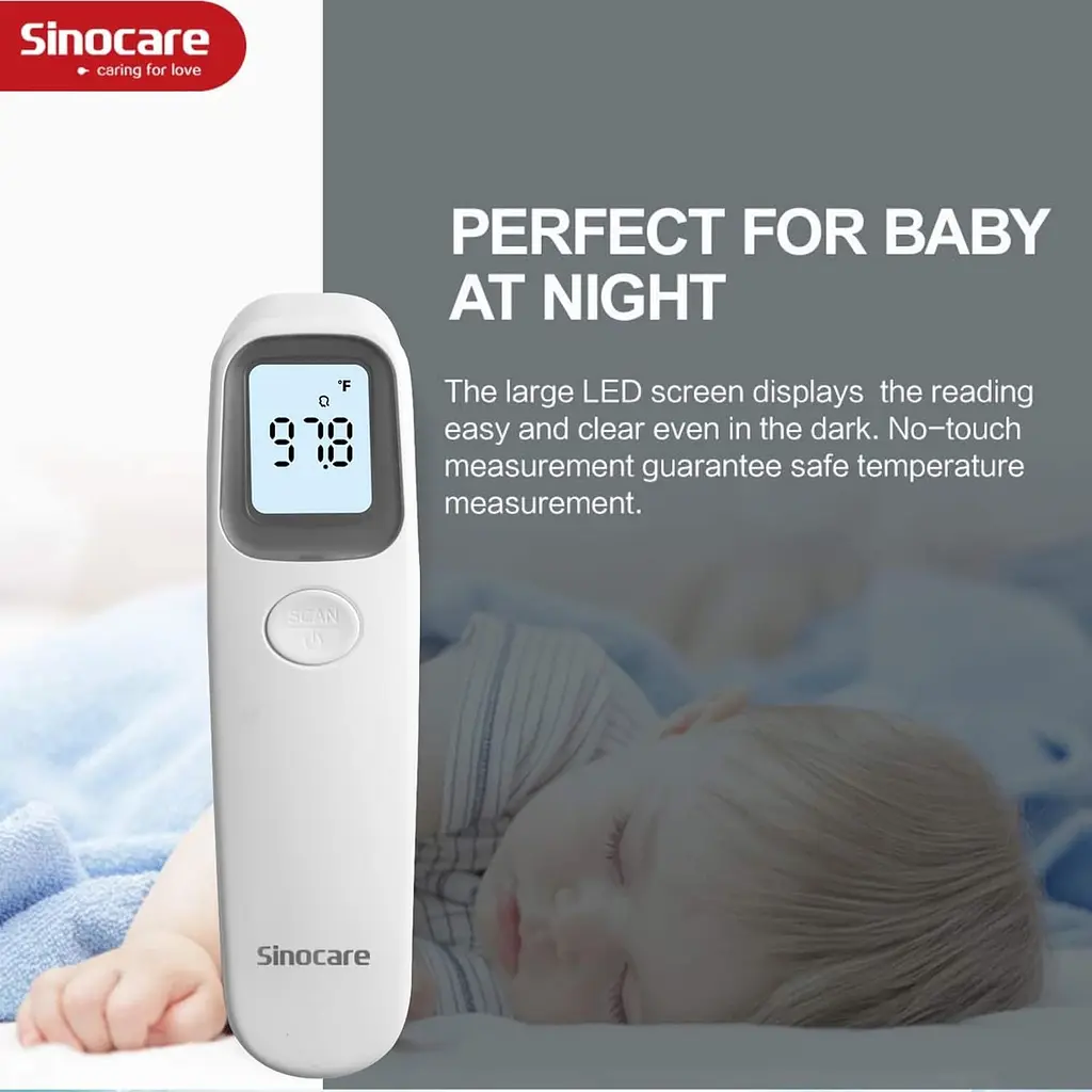 Термометр для чола Sinocare No-Touch для дорослих та дітей, цифровий - фото 5