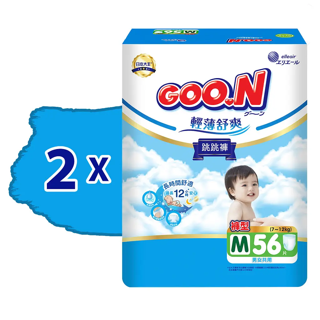 Набір трусики-підгузки Goo.N Slim & Comfortable (розмір 3(M), 7-12 кг, 112 шт) (21001091-2) - фото 2