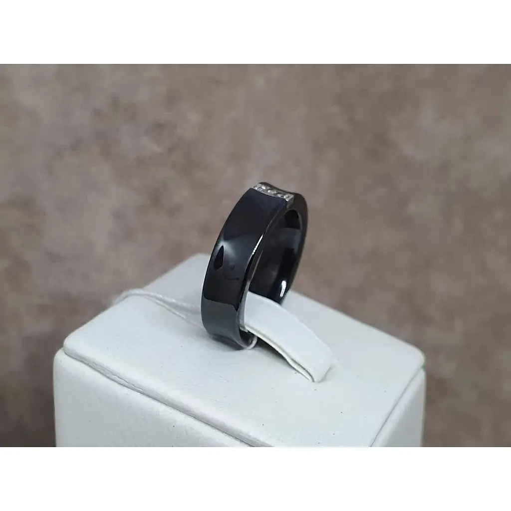 Срібне кільце Aurora з керамікою і фіанітами. С1140Ч 17,5 - фото 4