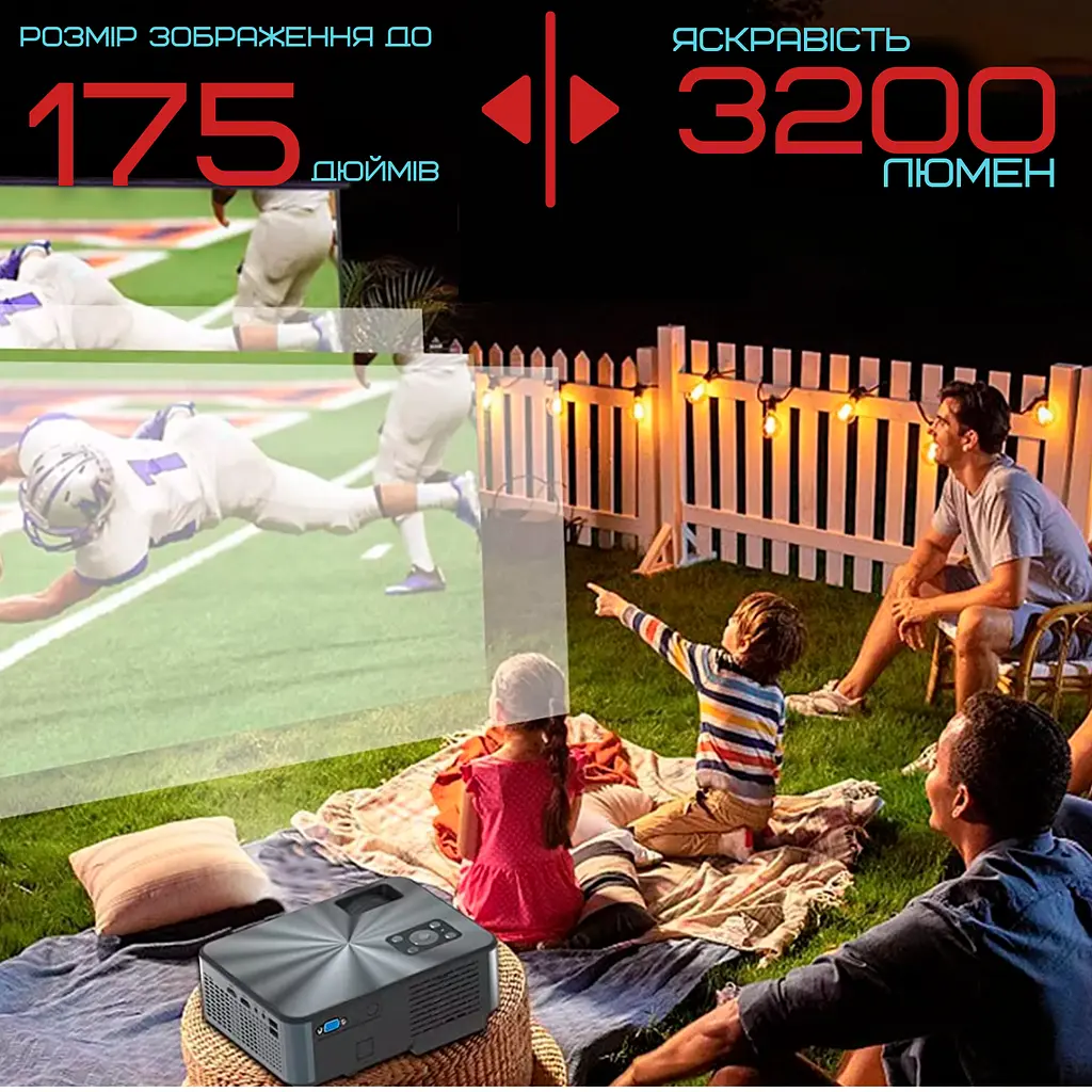 Домашній проектор міні wifi 3200 lumen з динаміком + bluetooth 5.0 cheerlux c9 pro 1920*1080 Cheerlux teh0032285 - фото 5