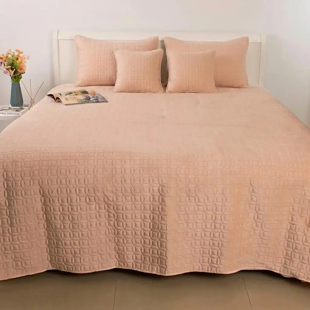 Покривало ТЕП Velour Мозаїка Пудра 240x260 см нюдово-пудровий (4-00518_36244)